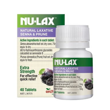 Nu-Lax Natural Laxative Senna & Prunes 40 tablets