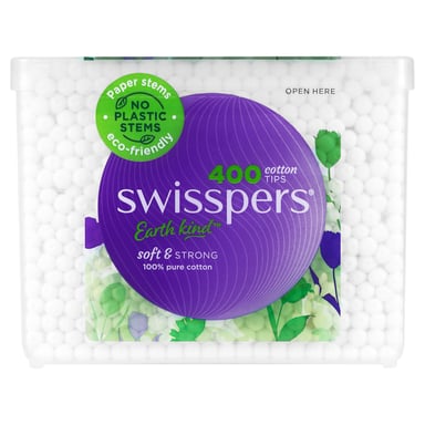 Swisspers Cotton Tips Paper Stems 400 pack