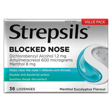 Strepsils Plus Blocked Nose 36 lozenges