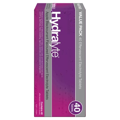 Hydralyte Effervescent Apple/Blackcurrant 40 tablets