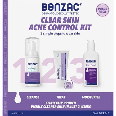 Benzac Clear Skin Acne Control Kit 1 each