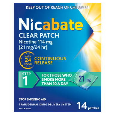 Nicabate Clear Patch 21mg Step 1 - 14 patches