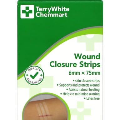 TerryWhite Chemmart Wound Closure Strips (3 Strips Per Envelope) 5 pack