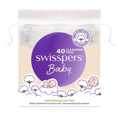 Swisspers Baby Organic Cotton Pads 40 pack