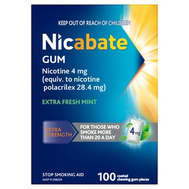Nicabate Gum 4mg - 100 pieces