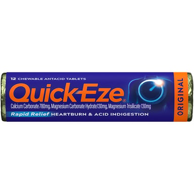 Quick-Eze Heartburn & Indigestion Relief Original 12 tablets