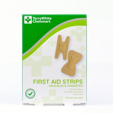 TerryWhite Chemmart First Aid Strips Knuckles And Fingertips 20 pack