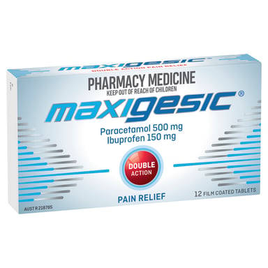 Maxigesic Paracetamol 500mg + Ibuprofen 150mg - 12 tablets
