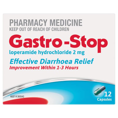 Gastro-Stop Diarrhoea Relief Loperamide 2mg - 12 capsules