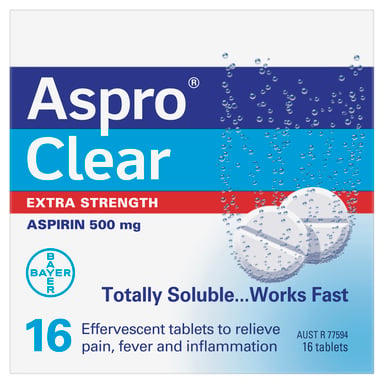 Aspro Clear Extra Strength 500mg - 16 tablets