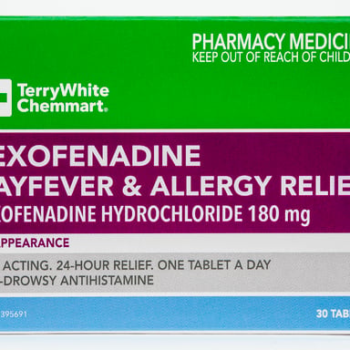 TerryWhite Chemmart Fexofenadine 180mg - 30 tablets