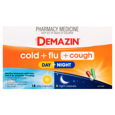 Demazin Cold & Flu + Cough Day/Night 24 capsules