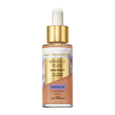 Max Factor Miracle Pure Serum Foundation 60-80 Light To Medium 30ml