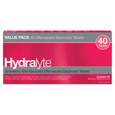 Hydralyte Effervescent Strawberry Kiwi 40 tablets
