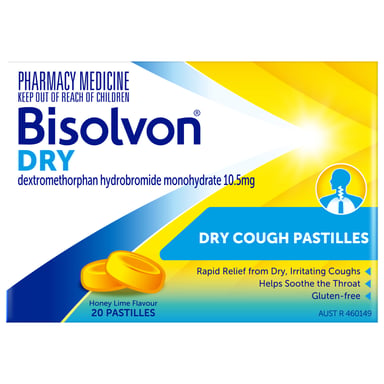 Bisolvon Dry Honey Lime 20 pastilles