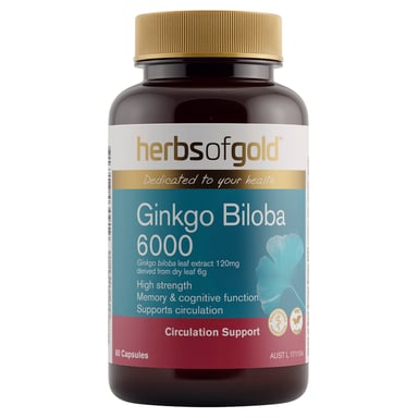 Herbs of Gold Ginkgo Biloba 6000 - 60 capsules