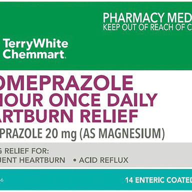 TerryWhite Chemmart Esomeprazole 24 Hour Once Daily Heartburn Relief 14 tablets
