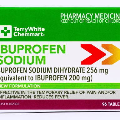 TerryWhite Chemmart Ibuprofen Sodium 256mg - 96 tablets