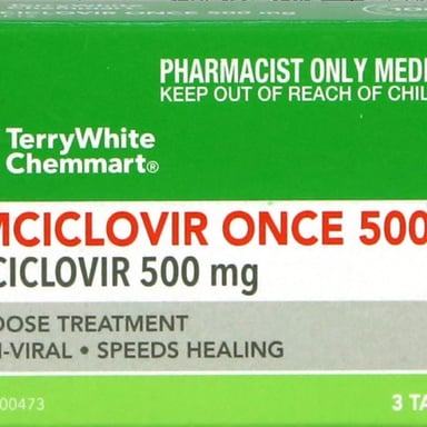 TerryWhite Chemmart Famciclovir Once 3 tablets