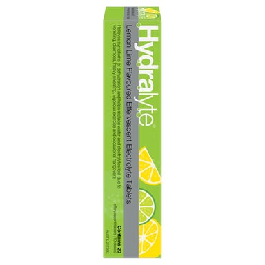 Hydralyte Effervescent Lemon Lime 20 tablets