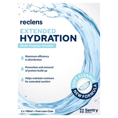 Reclens Extended Hydration Multipurpose Solution 100ml - 2 pack