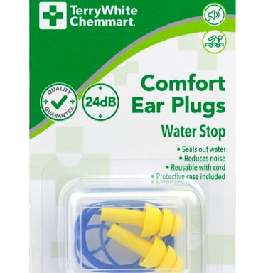 TerryWhite Chemmart Water Stop Comfort Ear Plugs 1 pair