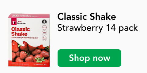 Tony Ferguson Classic shake, Strawberry flavour 14 pack, Shop now