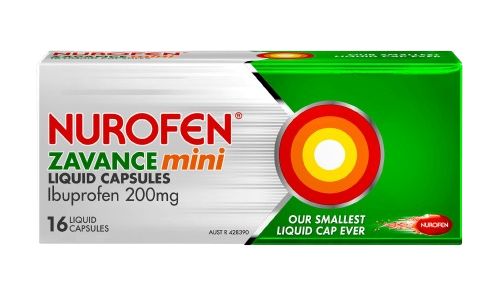 Nurofen Zavance Mini Liquid Capsules Ibuprofen 200mg Pain Relief 16s