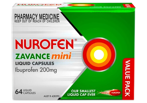 Nurofen Zavance Mini Liquid Capsules Ibuprofen 200mg Pain Relief 64s