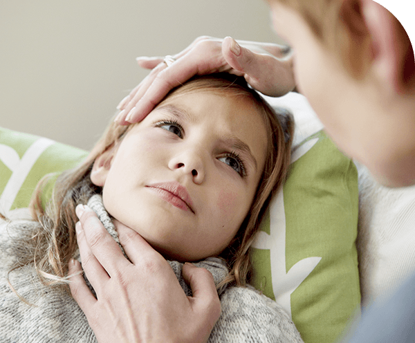 Girl suffers from sore throat