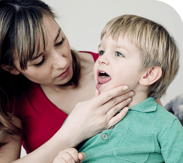 Boy suffers from sore throat