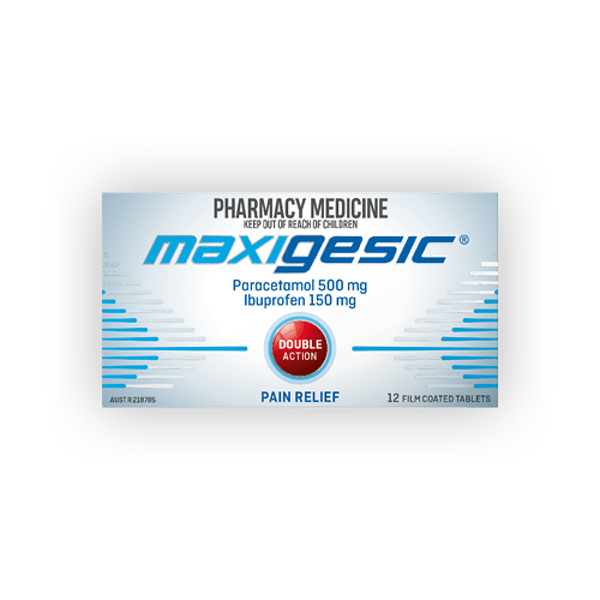 Maxigesic Paracetamol 500mg + Ibuprofen 150mg - 12 tablets