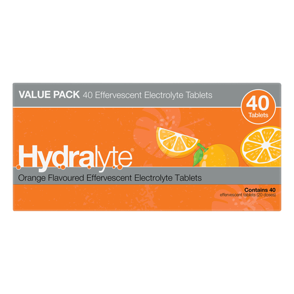 Hydralyte Effervescent Orange 40 tablets