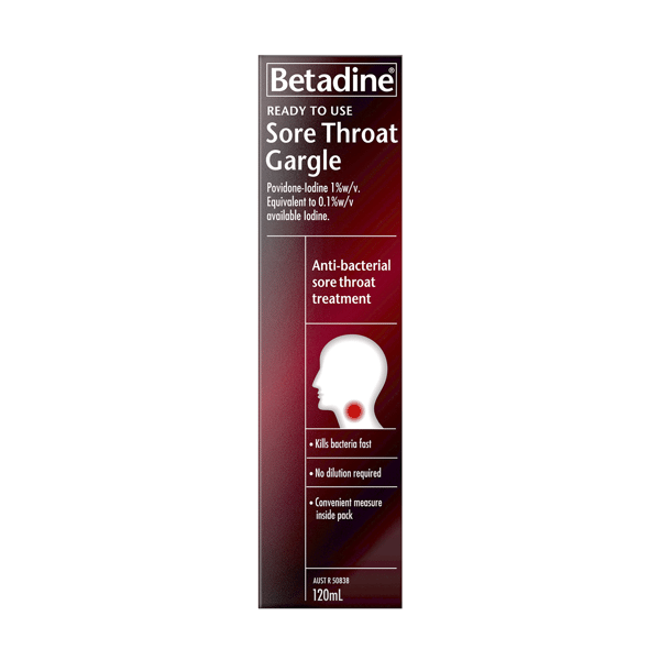 Betadine Sore Throat Gargle Ready To Use 120ml
