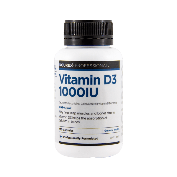 Nourex Professional Vitamin D3 1000IU - 130 capsules