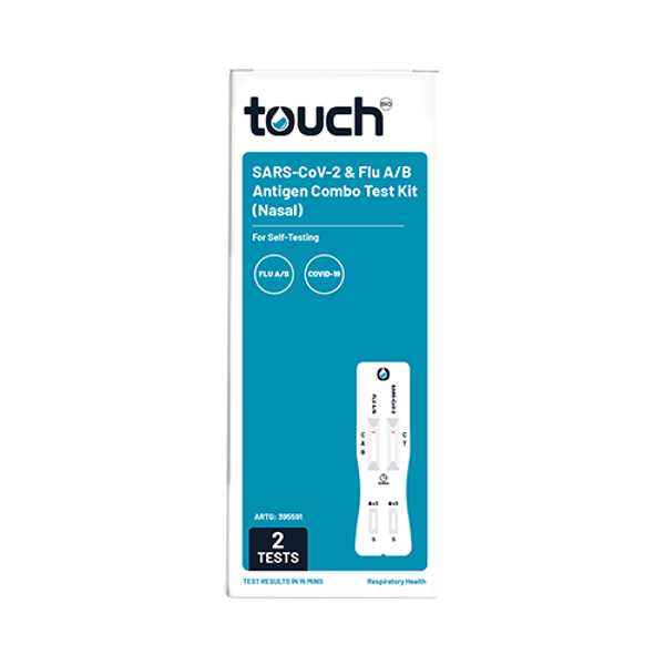 TouchBio 2in1 Flu A/B and COVID-19 Rapid Antigen Self-Testing Kit 2 pack