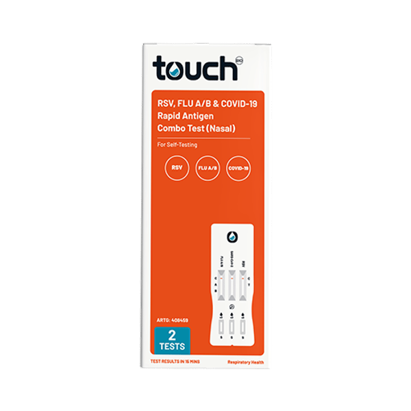 TouchBio RSV, Flu A/B & COVID-19 Rapid Antigen Self-Testing Kit 2 pack