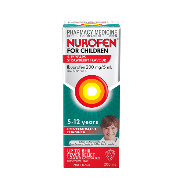 Nurofen For Children 5-12 Years Strawberry 200ml
