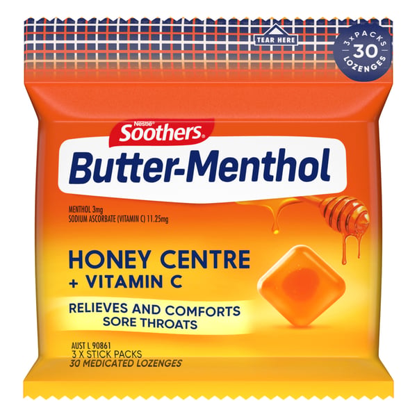 Butter Menthol Honey Centre Multipack 30 lozenges