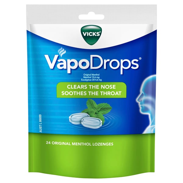 Vicks VapoDrops Original Menthol 24 lozenges
