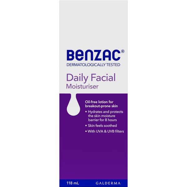 Benzac Daily Facial Moisturiser For All Skin Types SPF15 - 118ml