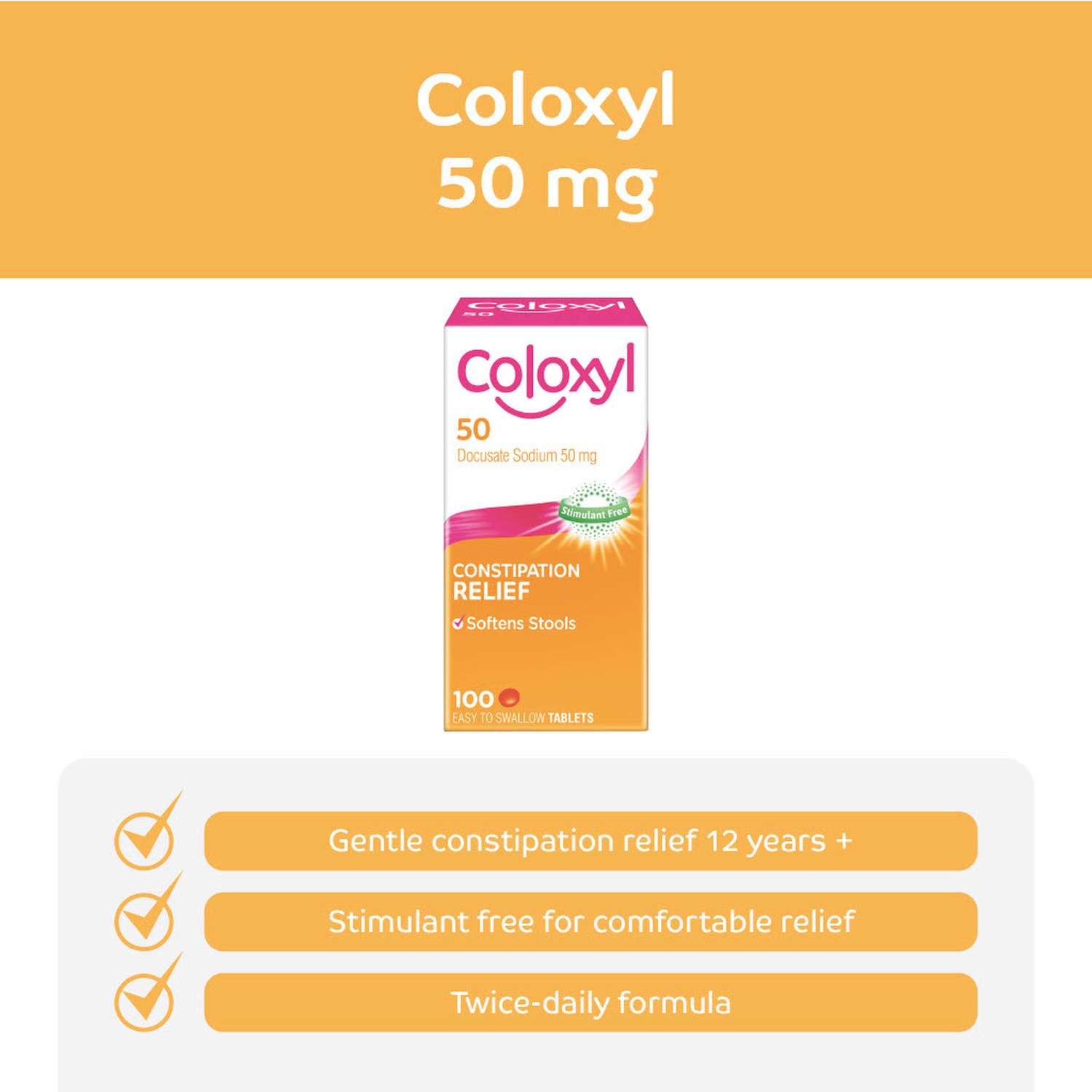 Coloxyl 50mg - 100 tablets - Image 10