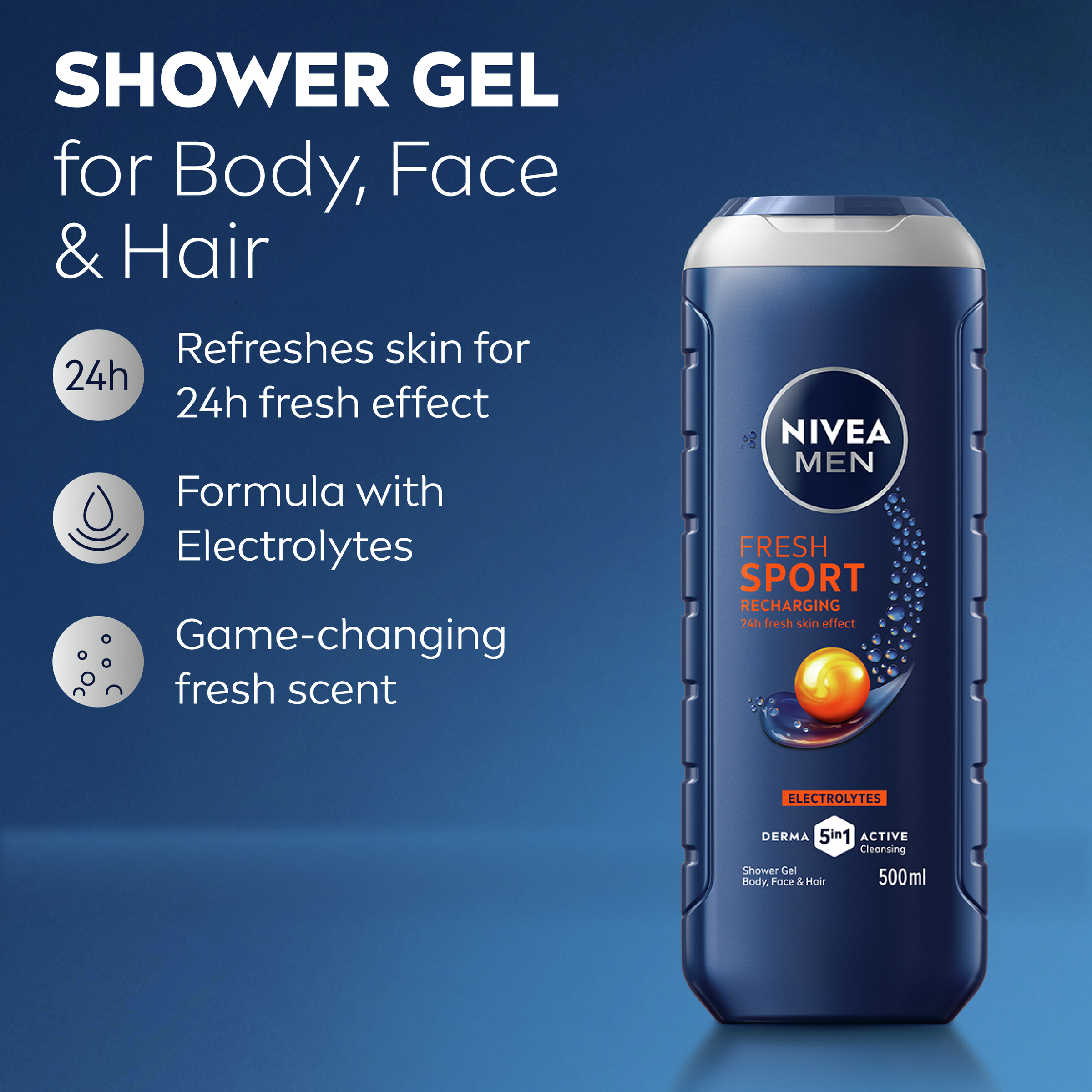 Nivea Men Shower Gel Sport 500ml - Image 6