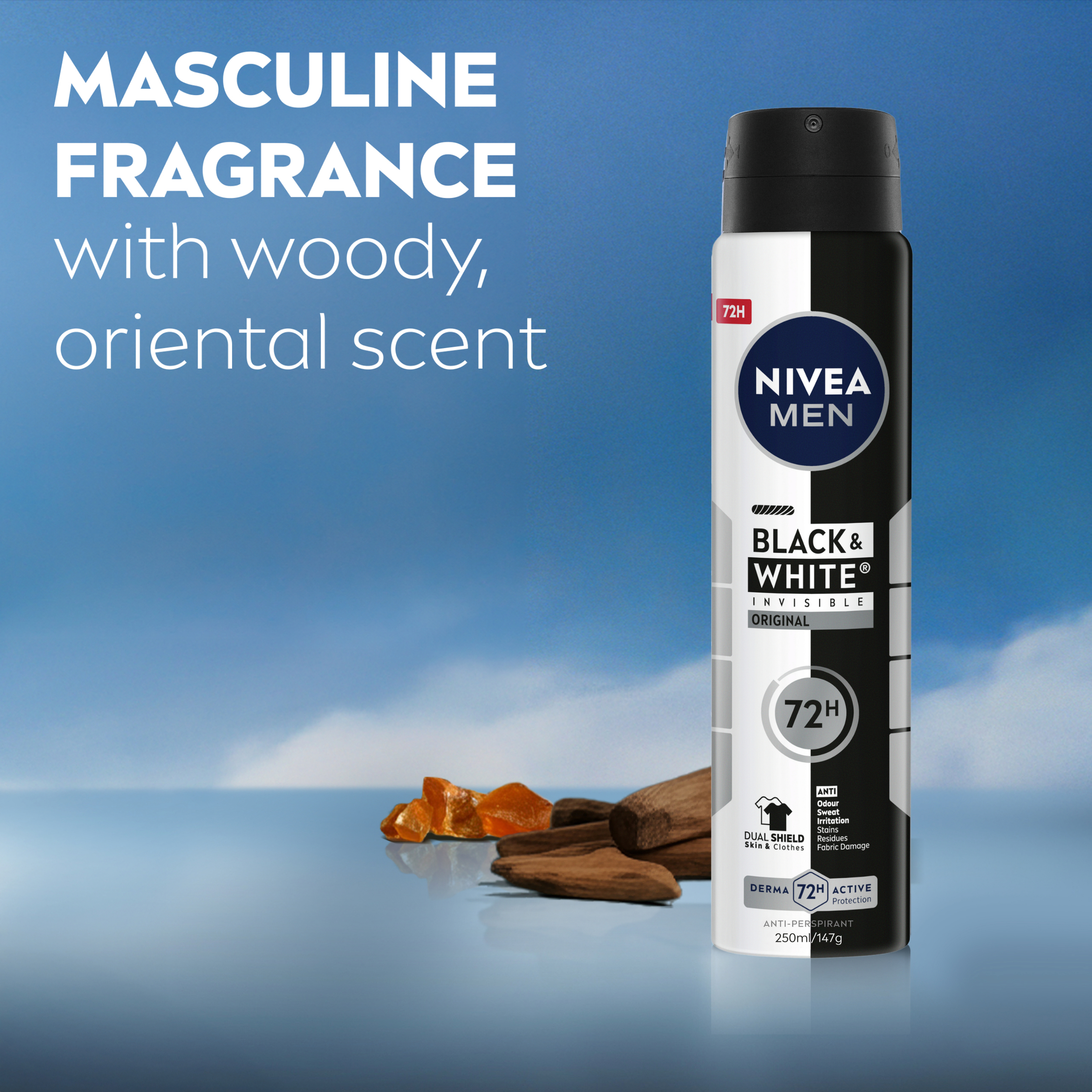 Nivea Men Anti-Perspirant Spray Invisible Black & White 250ml - Image 4