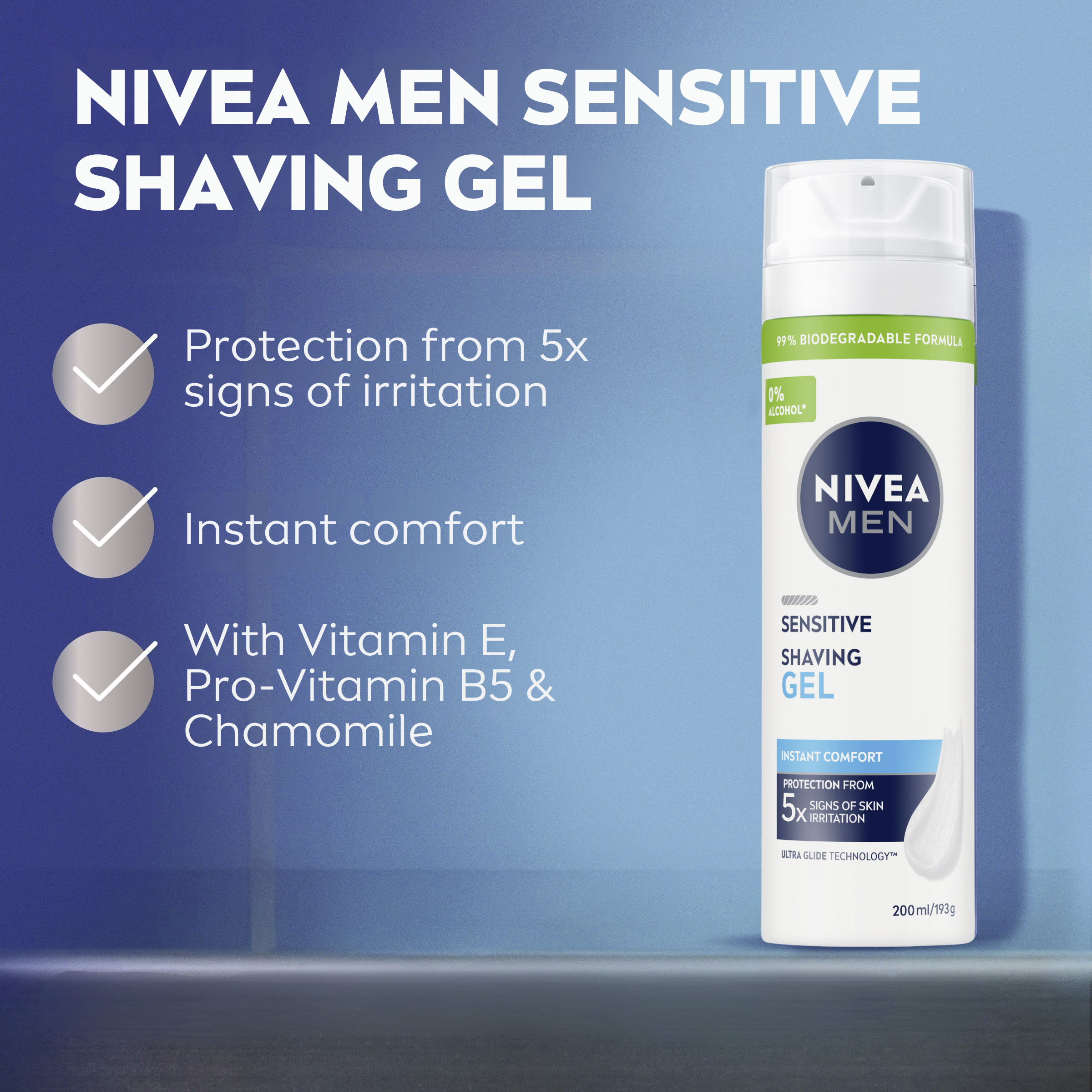 Nivea Men Sensitive Shaving Gel 200ml - Image 8