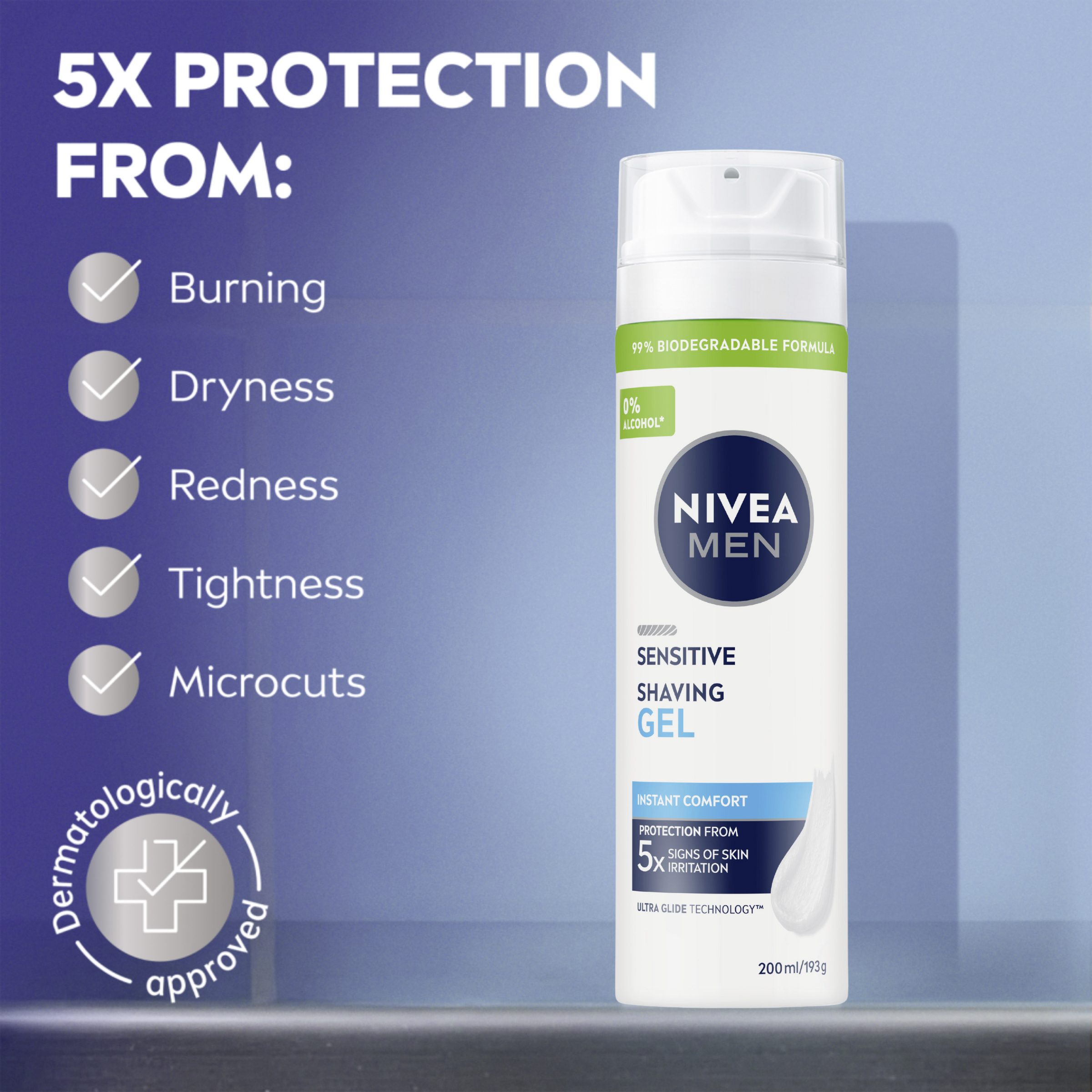 Nivea Men Sensitive Shaving Gel 200ml - Image 7