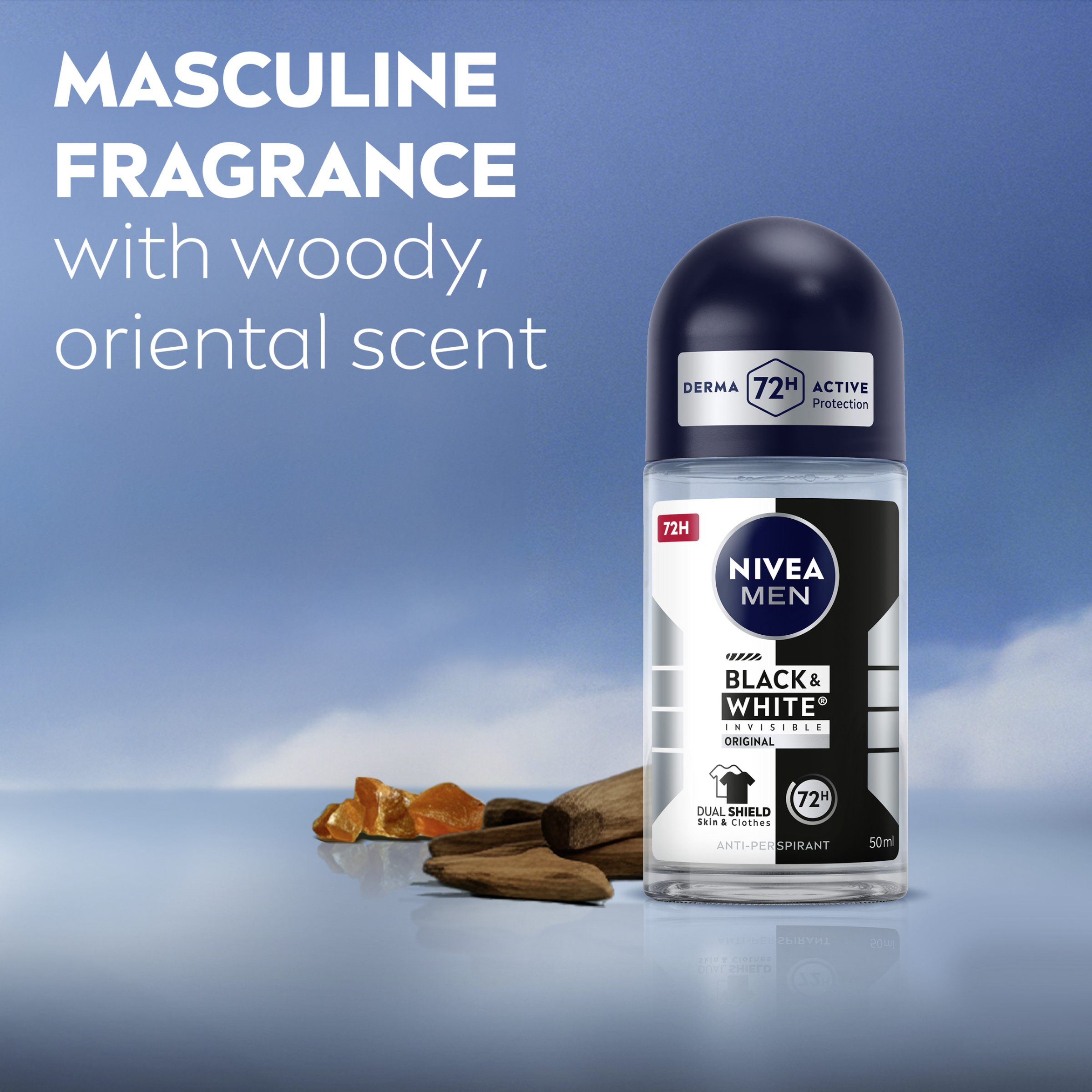 Nivea Men Anti-Perspirant Invisible Black & White Roll On 50ml - Image 4