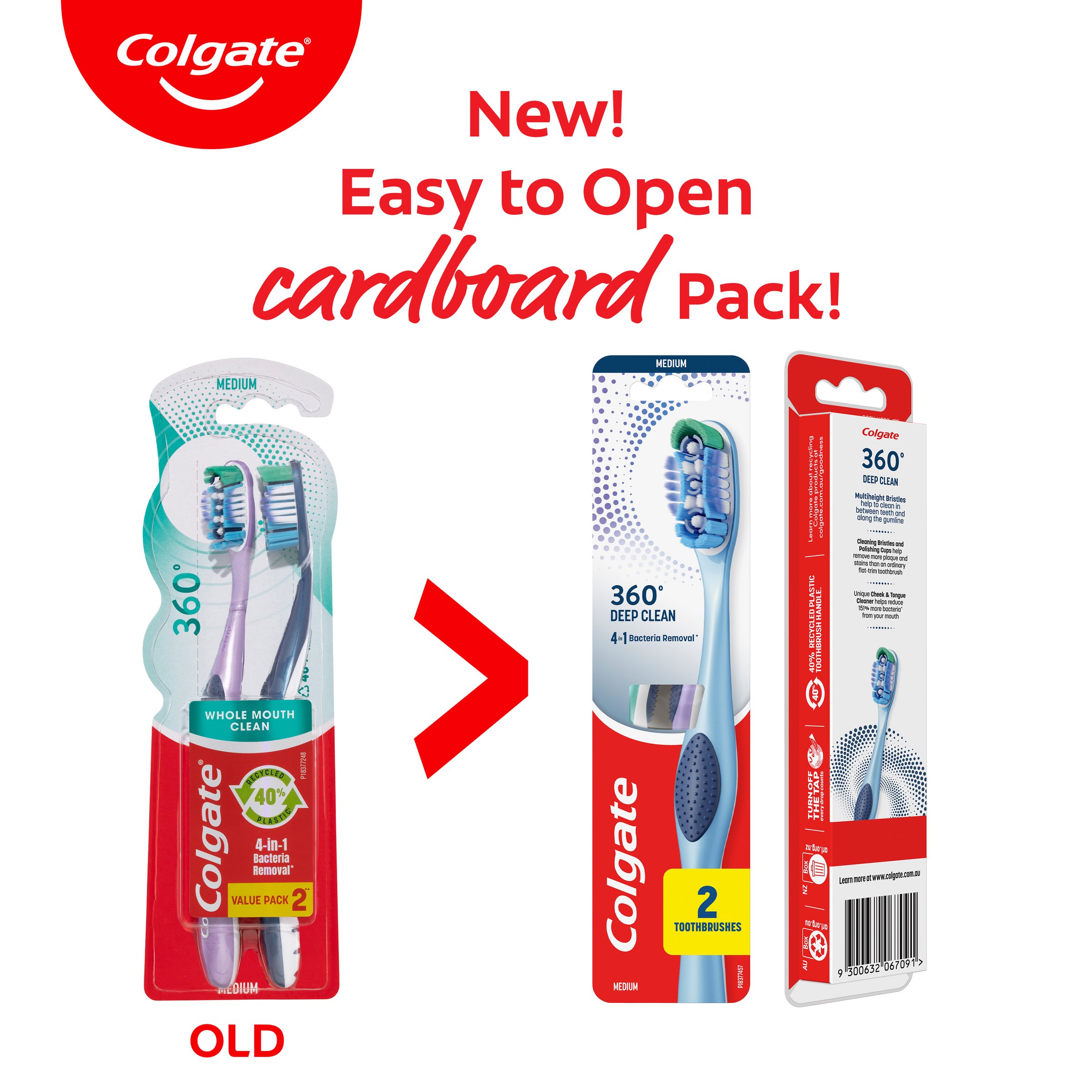 Colgate 360 Degree Toothbrush Medium 2 pack - Image 9
