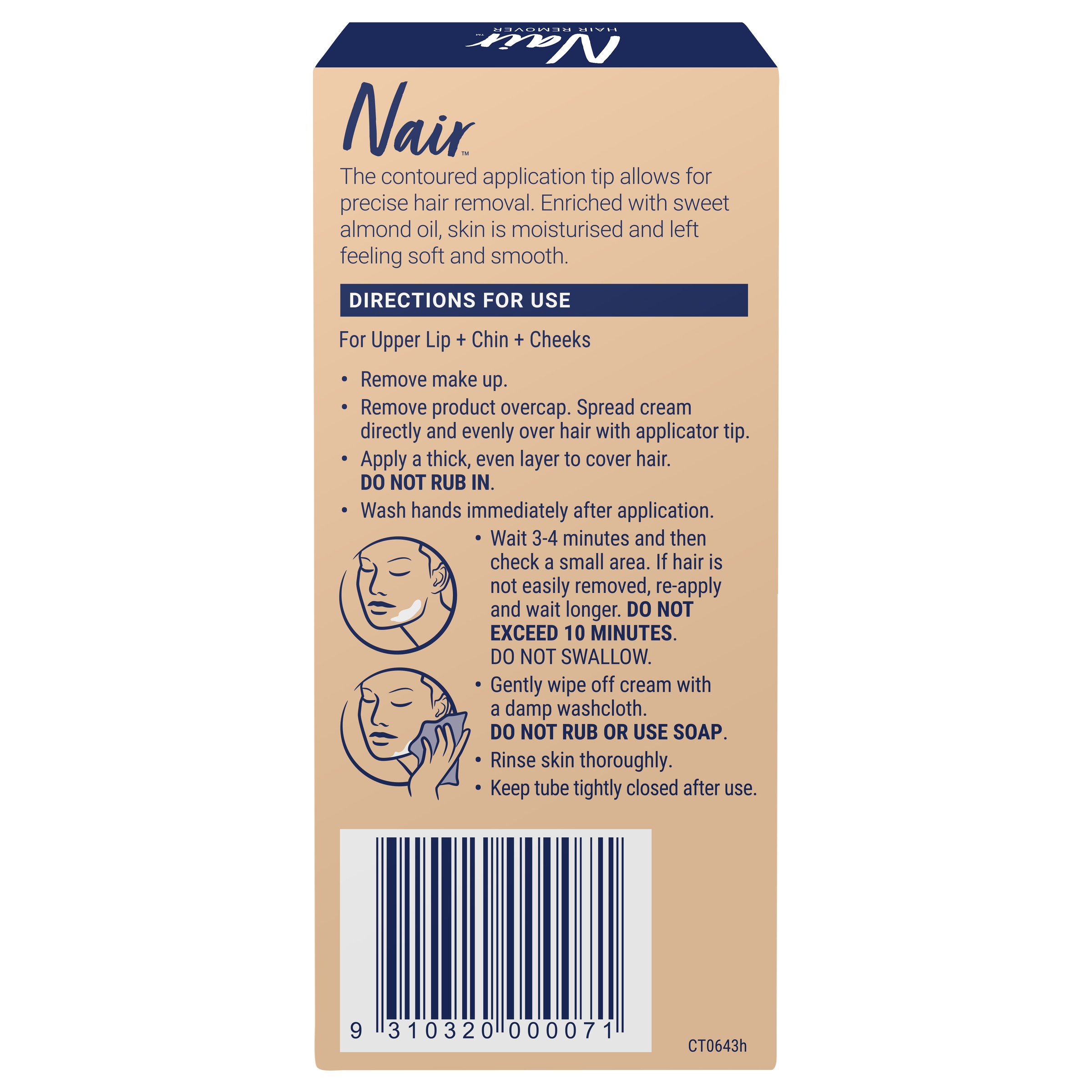 Nair Sensitive Precision Facial Hair Removal Cream 20g - Image 2