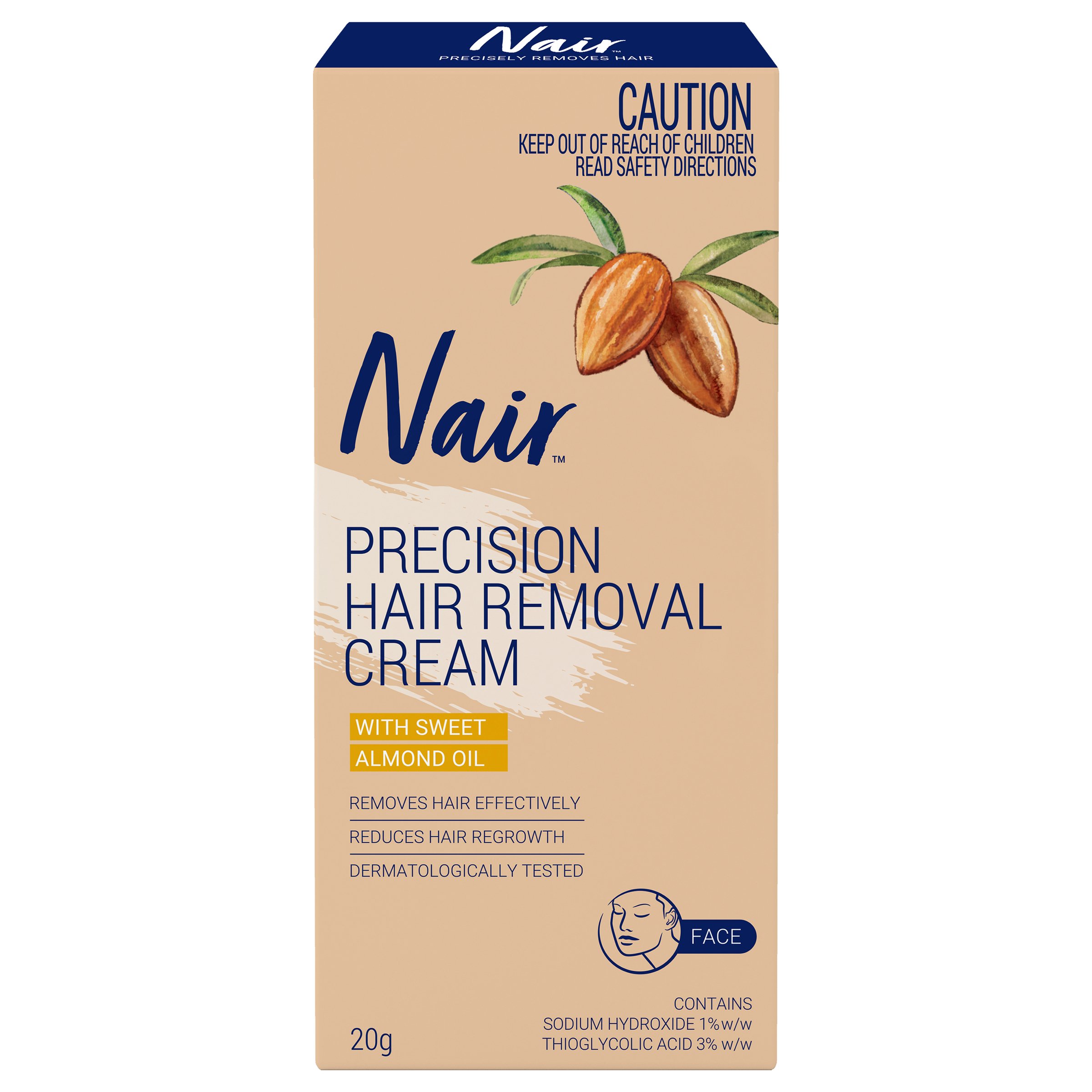 Nair Sensitive Precision Facial Hair Removal Cream 20g - Image 1